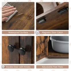 Costway 2-in-1 Wooden Litter Box Enclosure With Cat Tree Hidden Washroom Furniture -PawHut Store GUEST 7d328aa1 b695 4840 b1c8 d0044a64e7fd