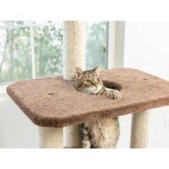 Armarkat 3-Level Carpeted Real Wood Cat Tree Condo Kitten Play House - Brown -PawHut Store GUEST 7d6ef2a6 89d5 43ae bdff 213dfdaf49ee