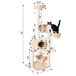 Armarkat 72" H Pet Real Wood Cat Tower, Tower EntertaInment Furniture With Lounge Basket, Perch, A7204 -PawHut Store GUEST 7decf342 6abf 42e9 819d 996f114efa23