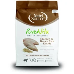 NutriSource PureVita Chicken And Brown Rice Entree With Wholesome Grains Dry Dog Food-15 Lbs