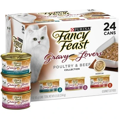 Purina Fancy Feast Gravy Lovers Poultry With Chicken And Turkey & Beef Collection Gourmet Wet Cat Food - 3oz/24ct Variety Pack 3 Purina Fancy Feast Gravy Lovers Poultry With Chicken And Turkey & Beef Collection Gourmet Wet Cat Food - 3oz/24ct Variety Pack - Image 3
