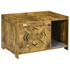 PawHut Hidden Kitty Litter Box Enclosure With Cat Scratcher Mat, Kitten Furniture For Darkness & Pet Privacy, Rustic Wooden Farmhouse End Table 7 PawHut Hidden Kitty Litter Box Enclosure With Cat Scratcher Mat, Kitten Furniture For Darkness & Pet Privacy, Rustic Wooden Farmhouse End Table -PawHut Store GUEST 80aa9613 87d1 4183 929a 8ec28aab4b37