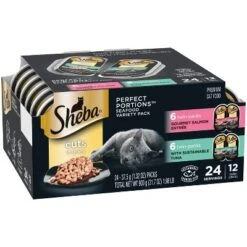 Sheba Perfect Portions Cuts In Gravy Salmon & Sustainable Tuna Premium Wet Cat Food Salmon & Tuna Entrée - 2.6oz/12ct Variety Pack -PawHut Store GUEST 853891d4 ca90 4b65 9b14 b50ec1d93657