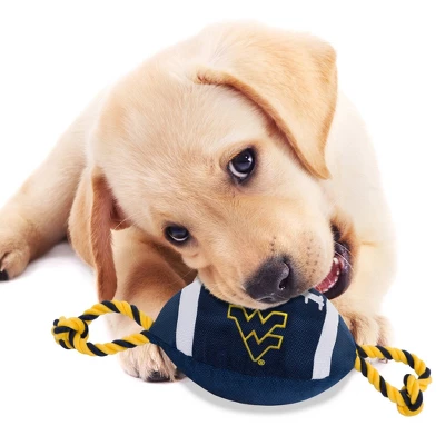 NCAA West Virginia Mountaineers Nylon Football Dog Toy 3 NCAA West Virginia Mountaineers Nylon Football Dog Toy - Image 3