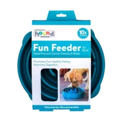 Outward Hound Fun Feeder Slo-Bowl For Dogs - L - Turqoise
