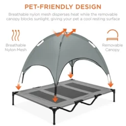 Best Choice Products 48in Elevated Cooling Dog Bed, Outdoor Raised Mesh Pet Cot W/ Removable Canopy, Carrying Bag -PawHut Store GUEST 8871c692 6606 4d62 980c 5511b3ea7e97