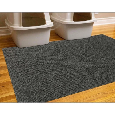 Drymate 30" X 45" Cat Litter Trapping Mat - Plush Charcoal 3 Drymate 30" X 45" Cat Litter Trapping Mat - Plush Charcoal - Image 3