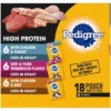 Pedigree High Protein Chicken And Turkey, Beef And Pork Tenderloin, Chicken And Beef Adult Wet Dog Food - 3.5oz/18ct