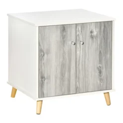 PawHut Wooden Cat Litter Box Enclosure, Multipurpose Anti-Tracking Pet Kitten House, Indoor End Table With Magnetic Doors & Storage Shelves, White -PawHut Store GUEST 8b5bbfc2 a334 442c 8fa2 b8f3990cef6b