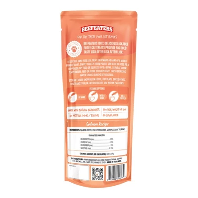 Beefeaters Puree Cat Treat, Salmon, 3ct, Case Of 12 1 Beefeaters Puree Cat Treat, Salmon, 3ct, Case Of 12