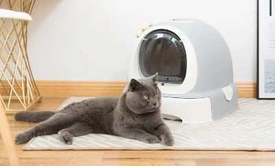 PawsMark Fully Enclosed Hooded Litter Pan With Front Entry Odor Close Door, Cat Litter Scoop Included 1 PawsMark Fully Enclosed Hooded Litter Pan With Front Entry Odor Close Door, Cat Litter Scoop Included