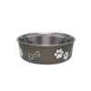 Loving Pets Stainless Steel & Light Pink Dish With Rubber Base- Small
