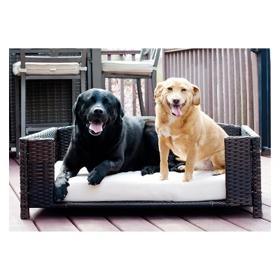 Iconic Pet Beds For Dogs And Cats - Rattan Rectangular Sofa - Black 6 Iconic Pet Beds For Dogs And Cats - Rattan Rectangular Sofa - Black - Image 6