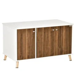 PawHut Cat Litter Box Enclosure Hidden Cat Furniture Cabinet Indoor, End Table With Adjustable Shelf Magnetic Door, White -PawHut Store GUEST 918be08b 3fde 4842 9713 7df36fc6000f