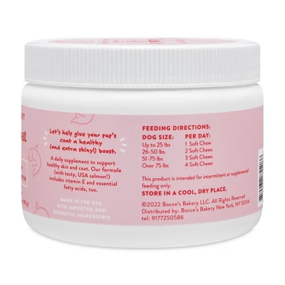 Bocce's Bakery Skin & Coat Dog Supplement - Salmon Flavor - 60ct 1 Bocce's Bakery Skin & Coat Dog Supplement - Salmon Flavor - 60ct