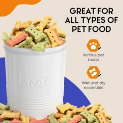 Amici Pet Retro Treats Storage Canister, 72 Oz. , White -PawHut Store GUEST 936301d7 8be4 4df7 bca4 2a5b08416df1