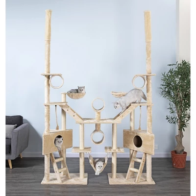 Go Pet Club 106" Cat Tree House With Large Houses FC02 1 Go Pet Club 106" Cat Tree House With Large Houses FC02