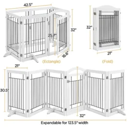Yaheetech 32″ H Pet Gate With Wood And Wire For Doorway -PawHut Store GUEST 94e0be91 d88d 4c86 ad76 5da33cc4b5fa