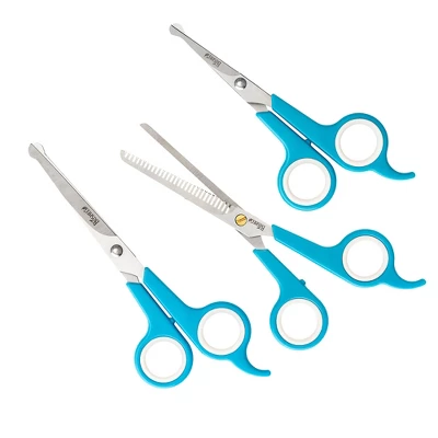BOSHEL Dog Grooming Scissors Set - 3 Dog Grooming Shears - 1 Large Straight Dog Scissors - 1 Micro-serrated Scissors - 1 Dog Thinning Shears 2 BOSHEL Dog Grooming Scissors Set - 3 Dog Grooming Shears - 1 Large Straight Dog Scissors - 1 Micro-serrated Scissors - 1 Dog Thinning Shears - Image 2