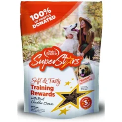 NutriSource Superstars Soft & Tasty Cheddar Cheese Training Rewards Dog Treats - 4 Oz