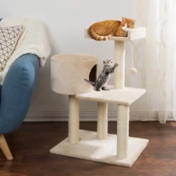 Pet Adobe 3-Tier Cat Tree With Scratching Posts – Beige -PawHut Store GUEST 998e230e 3aac 4ac9 8b8f 334f246be957
