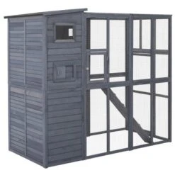 PawHut Cat House Outdoor Catio Kitty Enclosure With Platforms Run Lockable Doors And Asphalt Roof, 77" X 37" X 69" -PawHut Store GUEST 99e5464a 2884 4841 b720 589a21e76314