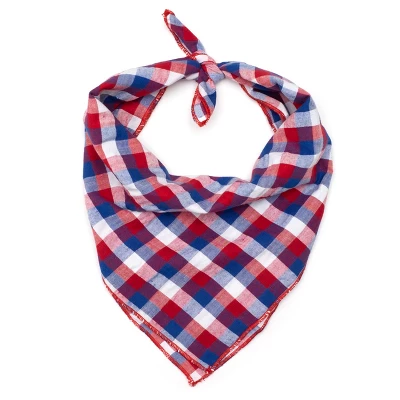 The Worthy Dog Check Pattern Classic Square Tie-On Bandana 1 The Worthy Dog Check Pattern Classic Square Tie-On Bandana