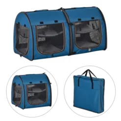 PawHut 39" Portable Soft-Sided Pet Cat Carrier With Divider, Two Compartments, Soft Cushions, & Storage Bag -PawHut Store GUEST 9b2b72d3 8f0f 40f6 860e de6030226288