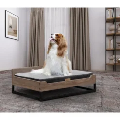 TailZzz Milo Wooden Pet Bed With Mattress Small / Medium Dog Bed -PawHut Store GUEST 9c9a1e54 4f5c 4162 a77e 2e7f40490b1f