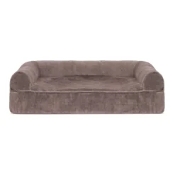 FurHaven Faux Fur & Velvet Cooling Gel Top Sofa Dog Bed