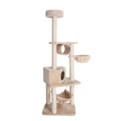 Armarkat 72" H Pet Real Wood Cat Tower, Tower EntertaInment Furniture With Lounge Basket, Perch, A7204 -PawHut Store GUEST 9f8ba283 b10f 4a7a aee2 75ab621c8798