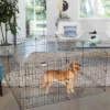 Pet Adobe 8 Panel Folding Metal Playpen With Door