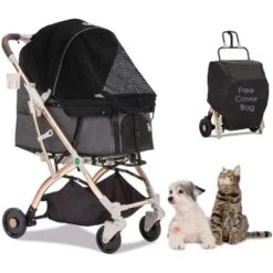 HPZ Pet Rover Lite Travel Stroller - Light-Weight Dog/Cat/Pet Stroller Travel Carriage With Convertible Compartment For Small & Medium Pets -PawHut Store GUEST a0d1b79b 7c3c 4008 861b 3ce1ad98d711