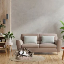 Precious Tails Leopard Princess Cat And Dog Bolster Bed - Taupe -PawHut Store GUEST a29d53d6 7022 485c afd0 77eb7db8bf81