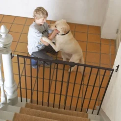 Scandinavian Pet Design Extra Tall 42 Inch Wall Mount Extending Portable Animal Pet Safety Gate For Large And Small Dogs, Black -PawHut Store GUEST a2c7daeb 816f 45f0 af0e ee6dc788b8b6