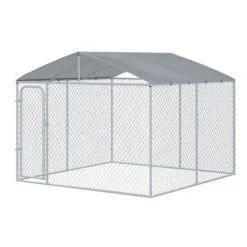 PawHut Outdoor Metal Dog Kennel, Pet Playpen With Steel Lock, Mesh Sidewalls And Cover For Backyard & Patio 12 PawHut Outdoor Metal Dog Kennel, Pet Playpen With Steel Lock, Mesh Sidewalls And Cover For Backyard & Patio -PawHut Store GUEST a40e3984 7f61 445c a09e 1091a5fba233