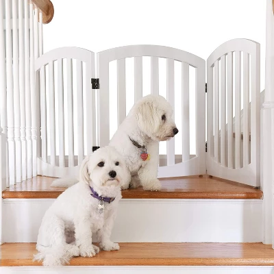 Arf Pets 24" Tall Freestanding Wooden Folding Dog Gate - White 1 Arf Pets 24" Tall Freestanding Wooden Folding Dog Gate - White