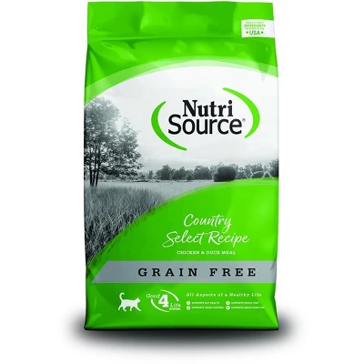 NutriSource Country Select Grain-Free Made With Chicken And Duck Dry Cat Food - 6.6LB 1 NutriSource Country Select Grain-Free Made With Chicken And Duck Dry Cat Food - 6.6LB