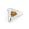 Nambe Pet Small Triangular Enameled Pet Bowl With Non-Slip Grips, Made With Nambe Alloy, Designed By Karim Rashid, 7" L X 7" W X 1.5" H