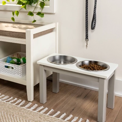 Traditional Long Elevated Dual Tone Dog Bowl With Sour Cream Top - Off-White - Boots & Barkley™ 1 Traditional Long Elevated Dual Tone Dog Bowl With Sour Cream Top - Off-White - Boots & Barkley™