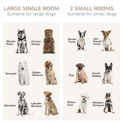 PawHut Dog Crate Furniture For Large Dogs, Double Dog Kennel For Small Dogs With Shelves, Sliding Doors 4 PawHut Dog Crate Furniture For Large Dogs, Double Dog Kennel For Small Dogs With Shelves, Sliding Doors - Image 4