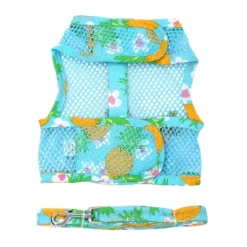 Doggie Design Cool Mesh Dog Harness With Leash - Pineapple Luau