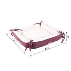 Armarkat 2-In-1 Cat Pet Bed & Fleece Cat Mat, Burgundy/Ivory -PawHut Store GUEST a826ba18 1c45 4501 b72f 31168194ae30