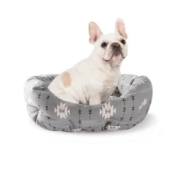 PetShop By Fringe Studio Geometric Round Cuddler Dog Bed - Gray