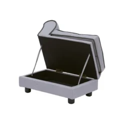 Teamson Pets Luxurious Upholstered Ivan Chaise Lounge Sofa Dog Bed With Removable Cushion And Underneath Storage For Cats & Extra-Small Dogs, Gray -PawHut Store GUEST a886d1e9 7ede 46ad 906b 3888942831cd