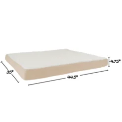 Orthopedic Dog Bed - 2-Layer Memory Foam Crate Mat With Machine Washable Cover - 44x35 Pet Bed For Large Dogs Up To 100lbs By PETMAKER (Tan)