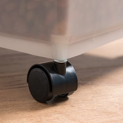IRIS USA Airtight Pet Food Container With Casters, Navy 4 IRIS USA Airtight Pet Food Container With Casters, Navy - Image 4