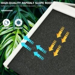 Costway 2-Tier Wooden Cat House Outdoor Kitty Shelter W/ Escape Door Rainproof -PawHut Store GUEST a8a2656f 0a24 44ae afaf c05756c20c78