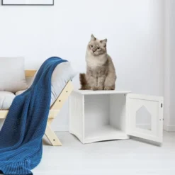 Tangkula Wooden Pet Cat House Litter Box Cat Washroom Nightstand Cat Storage Bench 13 Tangkula Wooden Pet Cat House Litter Box Cat Washroom Nightstand Cat Storage Bench -PawHut Store GUEST a9c6e529 401e 4488 93c5 6125ae5876a3