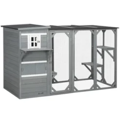 PawHut Large Outside Cat Shelter For 3 Kitties, Multi-Level Design With Big Hiding Areas, Catio Outdoor Cat Enclosure, Cat Condo For Large Cats 7 PawHut Large Outside Cat Shelter For 3 Kitties, Multi-Level Design With Big Hiding Areas, Catio Outdoor Cat Enclosure, Cat Condo For Large Cats -PawHut Store GUEST aa0369a3 e54c 411c 8978 6f039ea40027